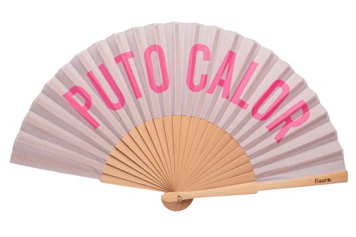 Abanico puto calor Gris y rosa Fisura ideal regalo