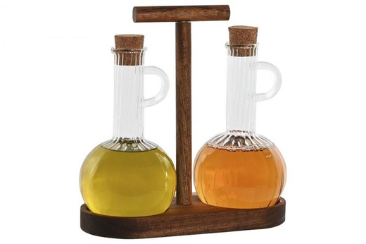 Aceitera Set 2 Acacia Cristal 20,4X9X21 350Ml