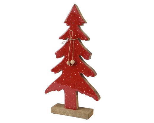 Arbol de Navidad Madera Rojo Grande Kaemingk