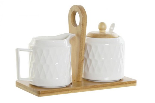 Azucarero de cocina Oxford en cerámica y tapa de bambú con diseño  exclusivo. Compra online azucarero decorativo de alta calidad —  WonderfulHome Shop