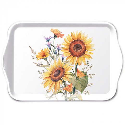 Bandeja Melamina para Té y Café 13x21 cm Girasoles Ambiente