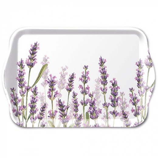 Bandeja Melamina para Té y Café 13x21 cm Lavanda Blanco Ambiente