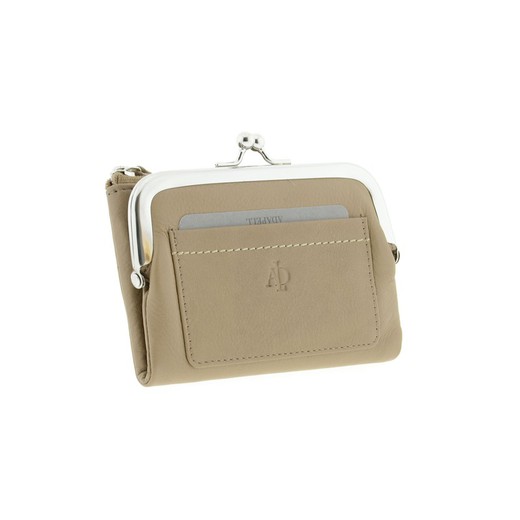 Billetero Boquilla Topo - Taupe 100% Piel Adapell