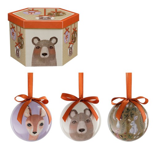 Bola Arbol Navidad Irrompible Animales 7,5 cms diámetro Edelmann