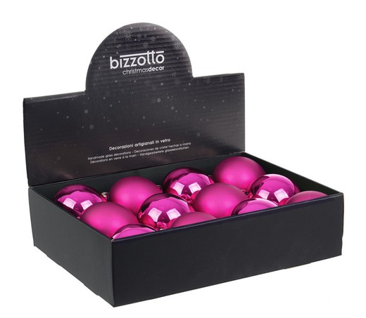 Bola de Navidad Cristal Arbol Color Magenta Diam 80 cms Hecho Mano Bizzotto