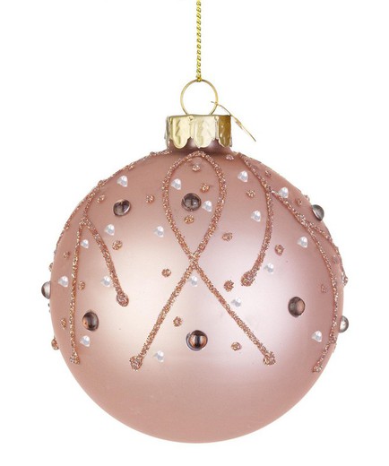 Bola de Navidad Cristal Arbol Color Rosa Diam 80 cms Hecho Mano Bizzotto