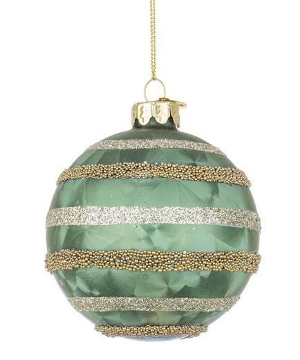 Bola de Navidad Cristal Arbol Color Verde Oro Diam 80 cms Hecho Mano Bizzotto