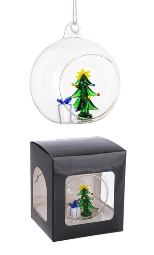 Bola de Navidad Cristal Arbol con Arbol Bizzotto