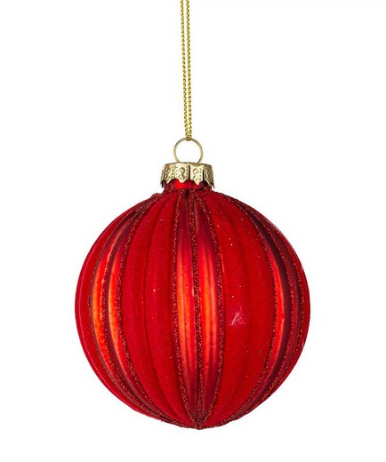 Bola de Navidad Cristal Arbol Rojo Diam 80 cms Hecho Mano Bizzotto