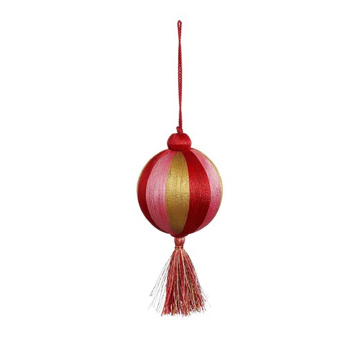 Bola de Navidad Jolly Plastico Reciclado Rojo y Dorado con Borla Edelmann