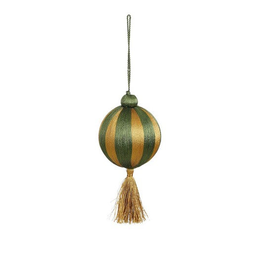 Bola de Navidad Jolly Plastico Reciclado Verde Dorado con Borla Edelmann