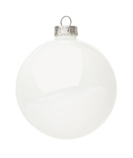 Bola Navidad Cristal Blanco 8cm decoración de navidad para casa