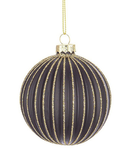 Bola Navidad Cristal Diseño Negro y Oro Dreamy decoración de navidad para casa