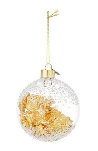 Bola de Navidad Cristal Arbol Transparente Dorado Bizzotto