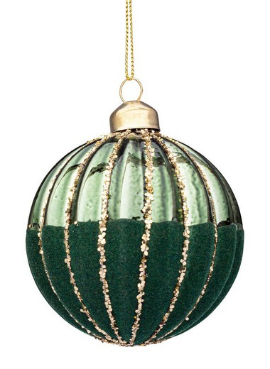 Bola Navidad Cristal Diseño Segment Verde decoración de navidad para casa