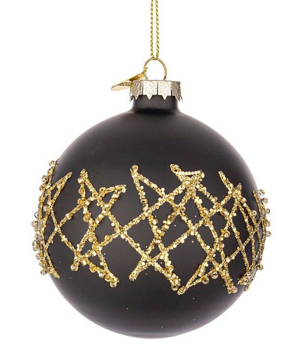 Bola Navidad Cristal Embellish Negro Oro decoración de navidad para casa