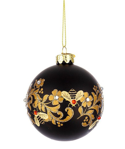 Bola Navidad Cristal Honeybee Negro Oro decoración de navidad para casa