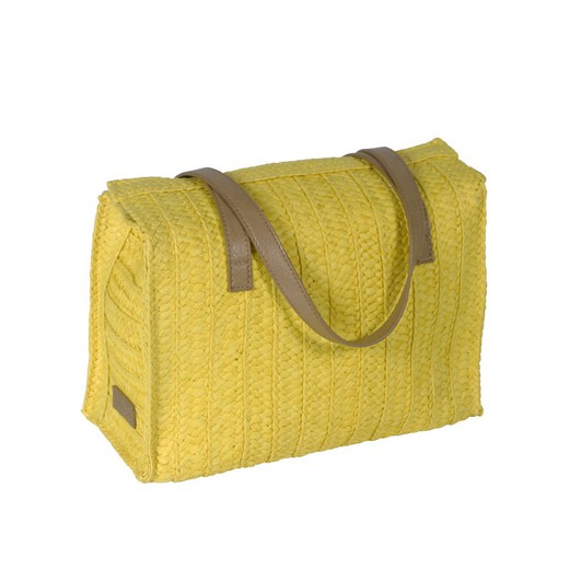 Bolso Asa Polipiel Trenzado Amarillo Maluca