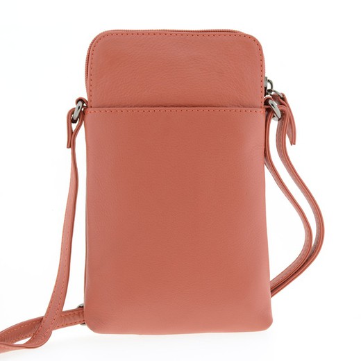 Bolso Cremallera Coral 100% Piel Adapell