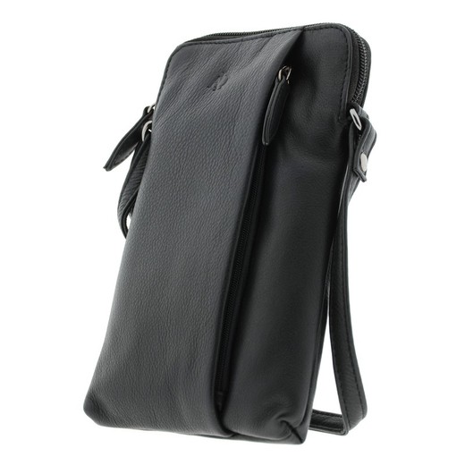 Bolso Cremallera Negro 100% Piel Adapell