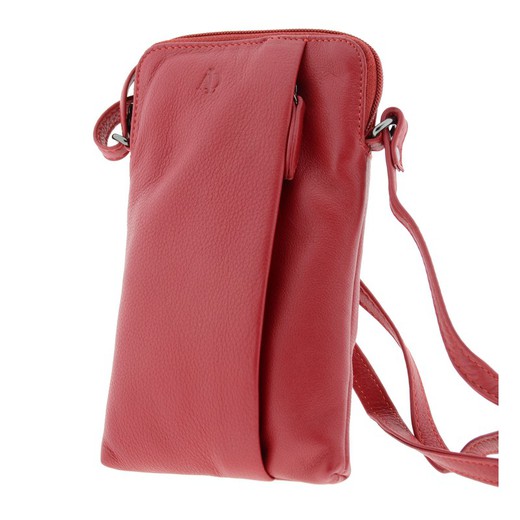 Bolso Cremallera Rojo 100% Piel Adapell