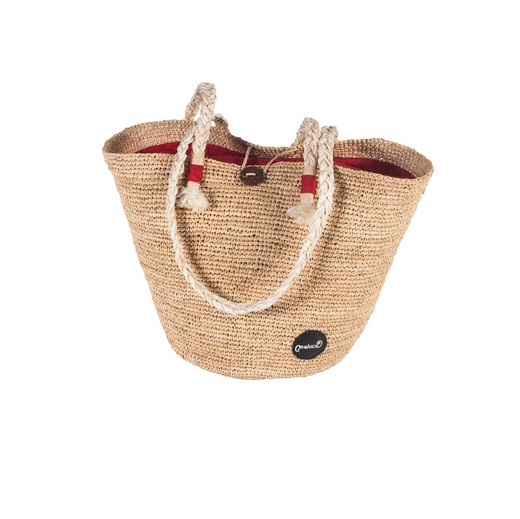 Bolso crochet natural rojo Maluca