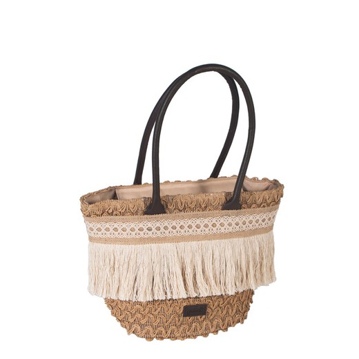 Bolso crochet tostado con flecos Maluca