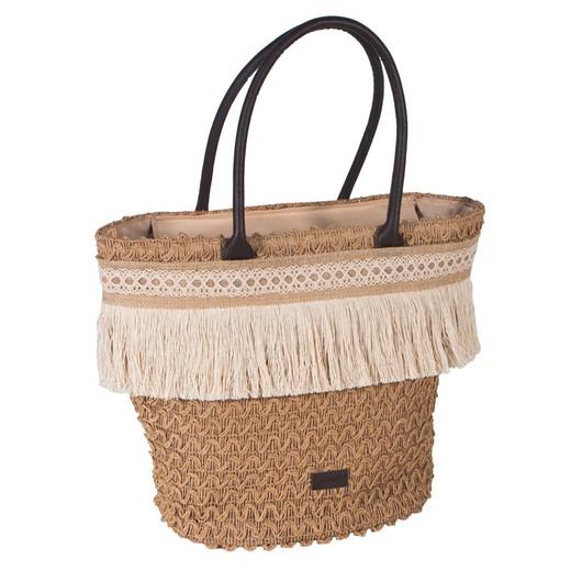 Bolso crochet tostado con flecos Maluca