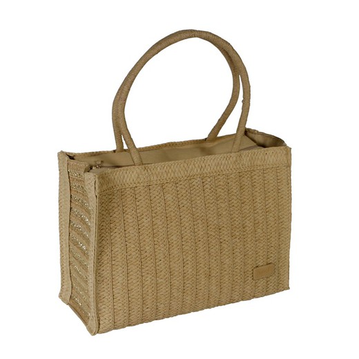 Bolso Lateral Zigzag Hilo Oro Beige Maluca