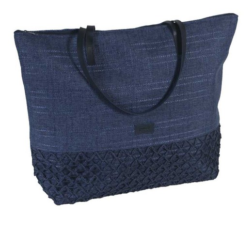 Bolso Lona Crochet Marino Maluca