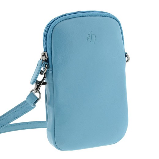 Bolso para Móvil Asa ext AZUL 100% Piel Adapell