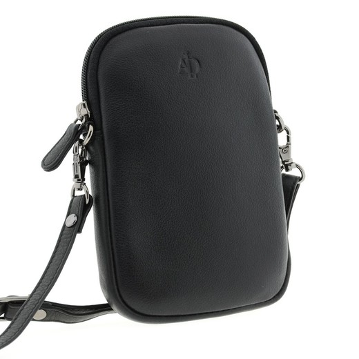 Bolso para Móvil Asa ext Negro 100% Piel Adapell