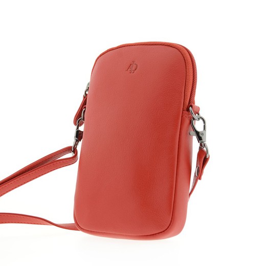 Bolso para Móvil Asa ext Rojo 100% Piel Adapell