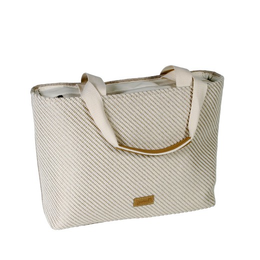 Bolso Rayas Bicolor Beige Maluca