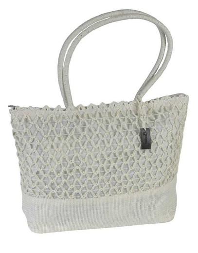 Bolso Rectangular Crochet e hilo Blanco Maluca