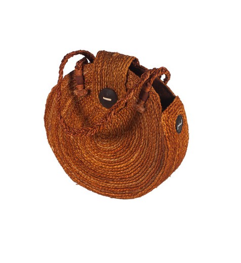 Bolso redondo sisal caramelo Maluca