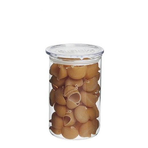 Bote redondo de cristal de borosilicato 1700 ml con tapa de madera de  bambú, recipiente, tarro de almacenamiento para guardar ca