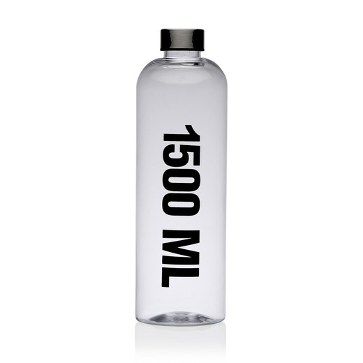 Botella bebida con tapon en acero 1500ml transparente