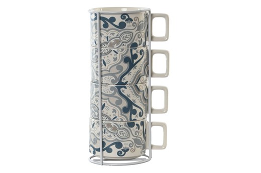 Cafe Set 4 Metal 11X11X27 260 ml Delhi Juego Cocina