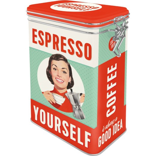 Caja Metal Cocina Say it 50's Espresso Yourself Retro Vintage