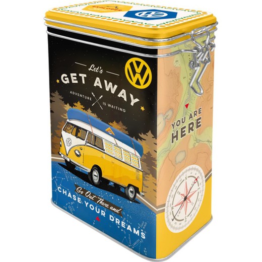 Caja Metal Cocina Volkswagen VW Bulli Let's Get Away Retro Vintage