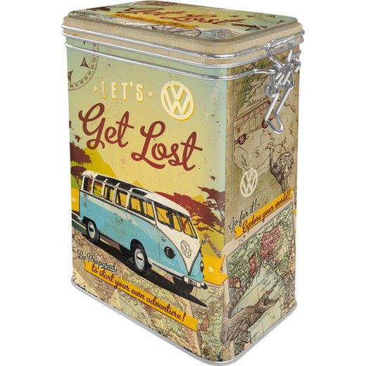 Caja Metal Cocina Volkswagen VW Bulli Let's Get Lost Retro Vintage