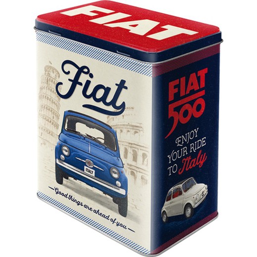 Caja Metal L Fiat 500 Good things are ahead of you Retro Vintage