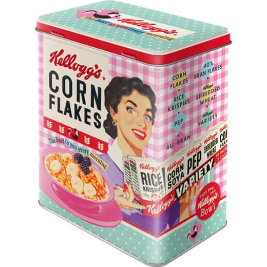 Caja Metal L Kellogg's Kellogg's Happy Hostess Corn Flakes Retro Vintage