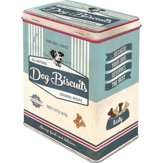 Caja Metal L PfotenSchild Dog Biscuits Retro Vintage