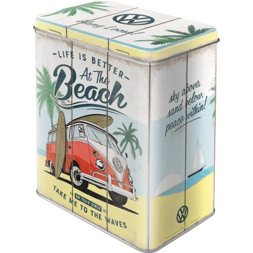 Caja Metal L VW Bulli Beach Retro Vintage