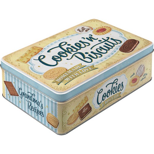 Caja Metal Plana Cookies 'n' Biscuits Retro Vintage