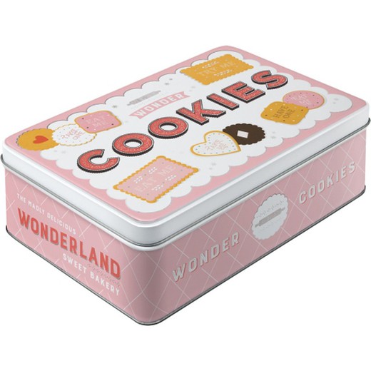 Caja Metal Plana Home & Country Wonder Cookies Retro Vintage