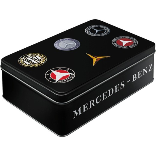 Caja Metal Plana Mercedes-Benz Mercedes-Benz Logo Evolution Retro Vintage