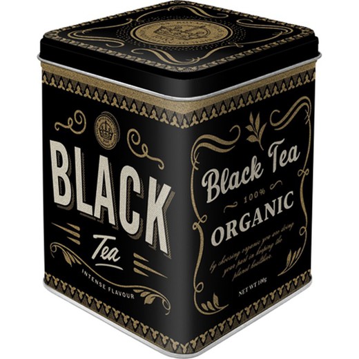 Caja Metal Té Black Tea Retro Vintage